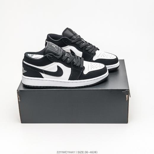 乔丹AJ1低帮男女板鞋（三）白黑钩 商品图0