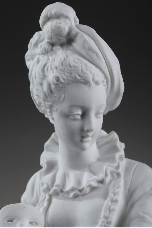 独角鹿西洋古董雕塑摆件欧洲法国艺术品洛可可风贵族女子素胎瓷 商品图3