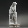独角鹿西洋古董意大利雕塑家签名白色大理石雕塑沉思的年轻女子 商品缩略图2