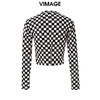  VIMAGE纬漫纪春季新款黑白棋格小上衣VA2313101 商品缩略图1