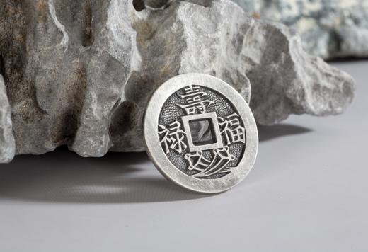 矩德泉坊 纯银手作 錾刻福禄寿（3厘米版）081 商品图3
