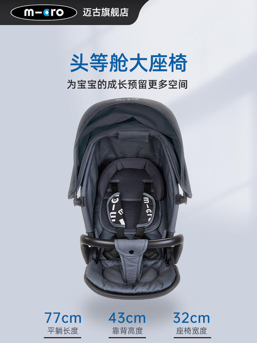 【micro迈古】0-3岁舒适遛娃车 360升级款婴儿散步车 TR-CN0034 商品图3
