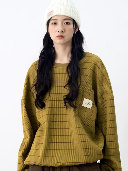 「Galent极蓝」CX222005/大口袋条纹卫衣 商品图2