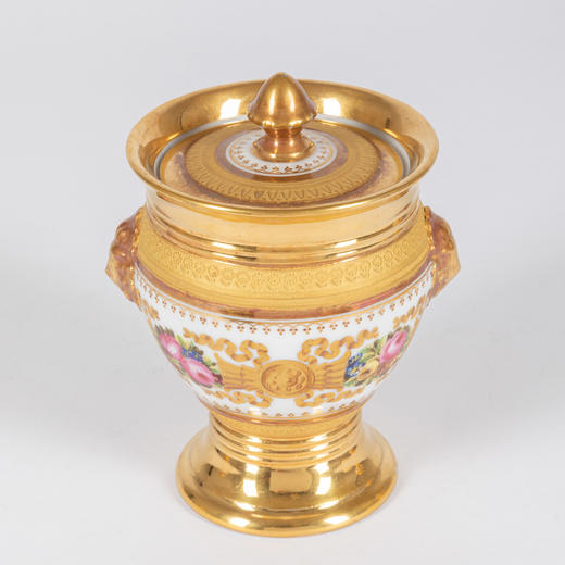 独角鹿西洋古董欧洲出品铜鎏金瓷器花卉主题下午茶双人茶具套件 商品图3