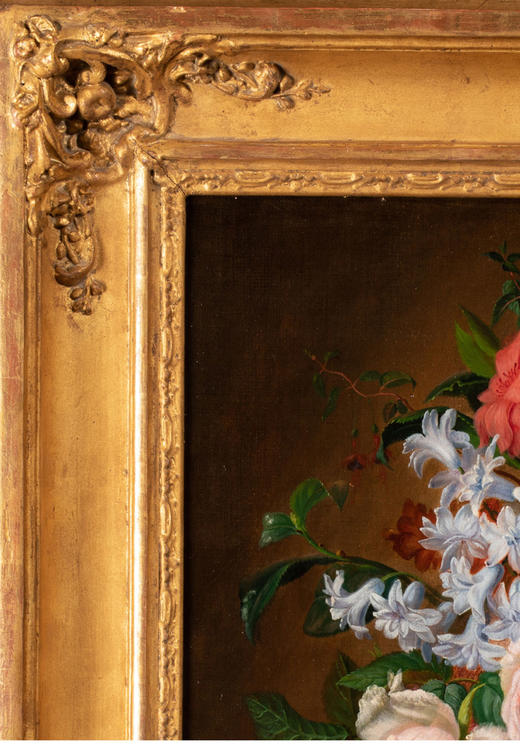 独角鹿西洋古董⽐利时画家V. de Sartorius签名布⾯油画花果静物 商品图4