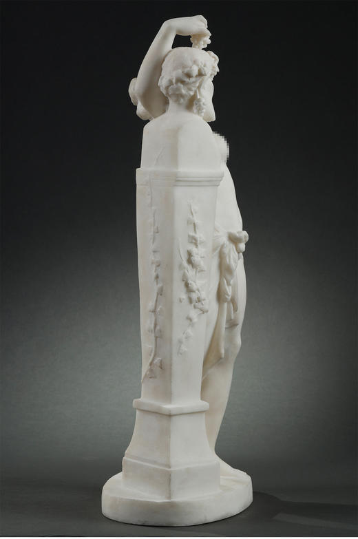 独角鹿西洋古董雕塑卡拉拉大理石《酒神女祭司与普里阿普斯》 商品图4