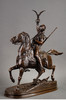 独角鹿西洋古董雕塑家P. J. MENE. 青铜雕塑马背上的阿拉伯猎鹰人 商品缩略图3