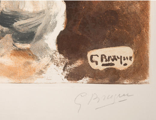 独角鹿西洋古董法国乔治·布拉克限量签名蚀刻版画黄色花朵与花瓶 商品图4