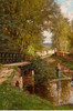 独角鹿西洋古董画家Charles Georget布面油画作品默伦郊外风景 商品缩略图2