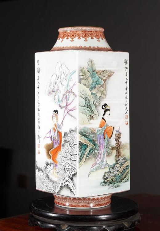 粉彩四大美女四方镶器 商品图0