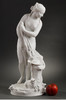 独角鹿西洋古董19世纪欧洲出品牧羊少女出浴主题素胎瓷雕塑摆件 商品缩略图1
