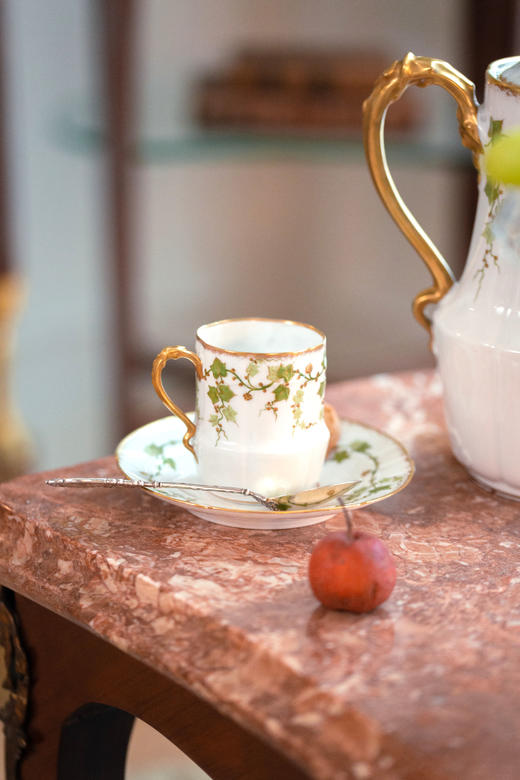 独角鹿西洋古董法国利摩日地区Merlin Perriez出品瓷质下午茶全套 商品图4