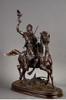 独角鹿西洋古董雕塑家P. J. MENE. 青铜雕塑马背上的阿拉伯猎鹰人 商品缩略图1