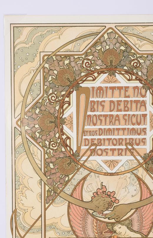 独角鹿西洋古董法国捷克大师穆夏原版系列版画作品《我们的天父》 商品图1