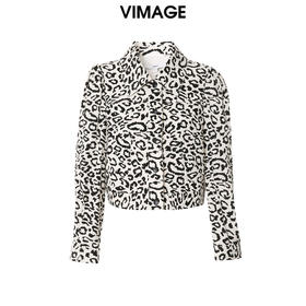 VIMAGE纬漫纪春季新款豹纹外套VA2303103
