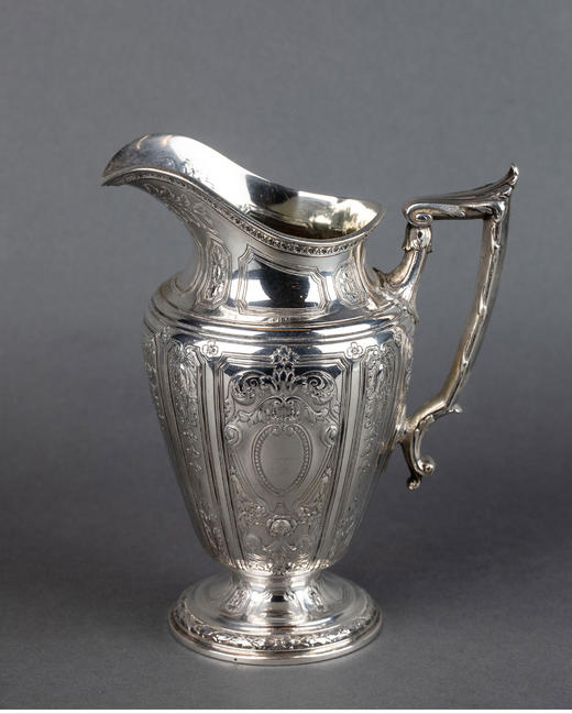 独角鹿西洋古董银器美国工坊出品花卉主题雕饰纯银咖啡茶具套件 商品图1