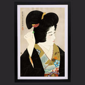 独角鹿西洋古董伊東深水签名限量版浮世绘版画现代美人集第二辑瞳