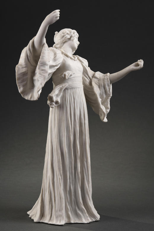 独角鹿西洋古董法国雕塑家创作塞弗尔瓷窑素胎瓷雕塑歌唱的舞者 商品图1