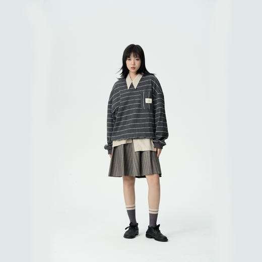 「Galent极蓝」CX222005/大口袋条纹卫衣 商品图4