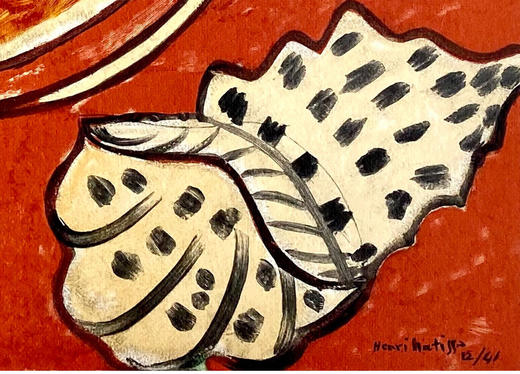 独角鹿西洋古董现代艺术大师马蒂斯彩色木刻版画作品木兰花静物 商品图4