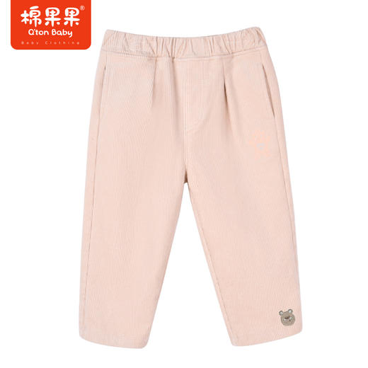 商场同款棉果果冬季女童百搭好穿复古条绒裤保暖加绒抽条针织长裤M422200422646 商品图0