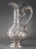 独角鹿西洋古董法国银匠工坊签名路易十五风纯银精雕水晶酒壶一对 商品缩略图1