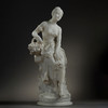 独角鹿西洋古董法国雕塑家签名新艺术风花篮少女卡拉拉大理石雕塑 商品缩略图0
