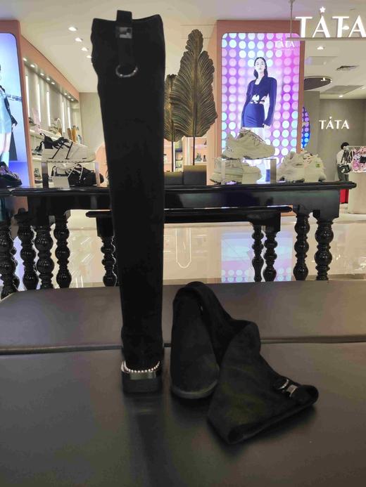 BB704时尚弹力绒过膝长靴 商品图4