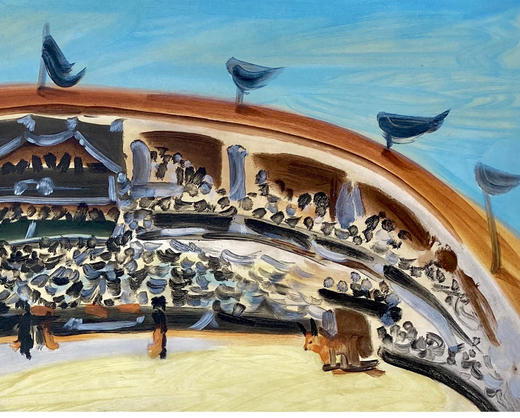 独角鹿西洋古董艺术大师毕加索创作彩色凹版蚀刻版画作品《斗牛》 商品图2