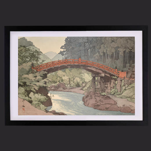 独角鹿西洋古董版画大师吉田博《神橋》《櫻八題樓門》《利根川》 商品图1