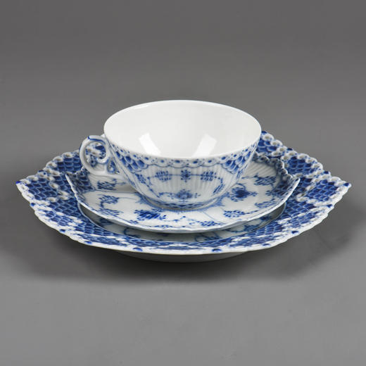 独角鹿西洋古董哥本哈根瓷窑唐草系列手绘植物瓷器双人茶具套装 商品图4