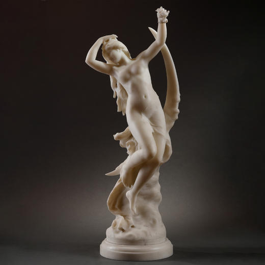 独角鹿西洋古董雕塑家CH.LEVY卡拉拉大理石雕像苏醒Le Réveil 商品图0