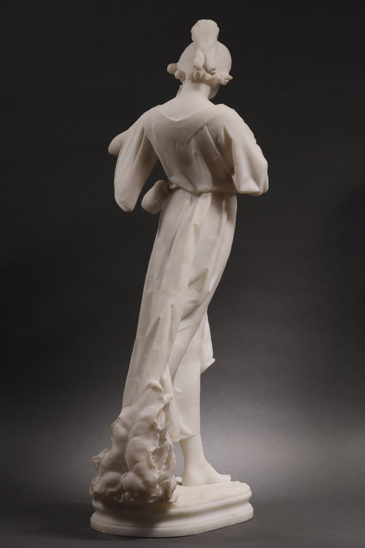 独角鹿西洋古董Fanny Rozet新艺术风卡拉拉大理石读信的女人雕塑 商品图4