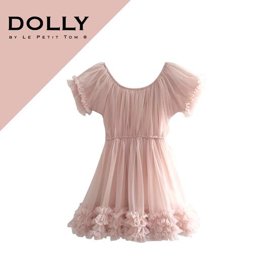 荷兰Dolly女童连衣裙蓬蓬裙粉色公主裙儿童裙子短袖褶边奶油 商品图2