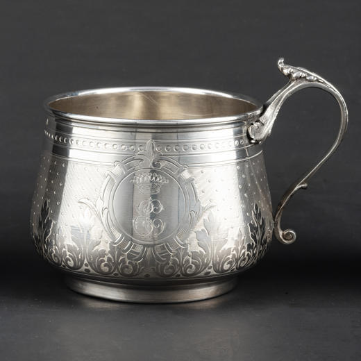 国内现货独角鹿西洋古董银器路易十六风格纯银茶杯咖啡杯早餐杯 商品图1