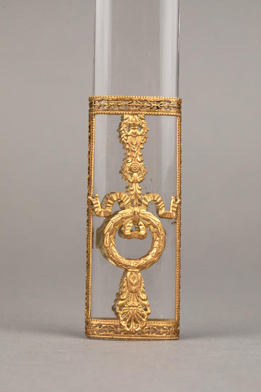 独角鹿西洋古董1890年代法国出品镀铜水晶裁纸刀开信刀 商品图3