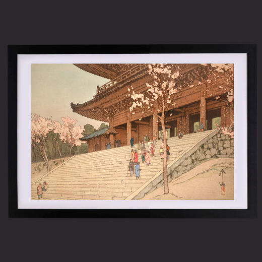 独角鹿西洋古董版画大师吉田博《神橋》《櫻八題樓門》《利根川》 商品图0