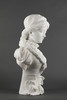 独角鹿西洋古董A.FRILLI签名梳辫子的女孩卡拉拉大理石半身雕塑 商品缩略图3