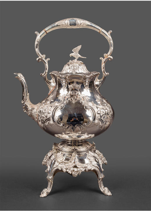 独角鹿西洋古董英国Martin&Hall洛可可风茛苕纯银茶具下午茶套装 商品图3