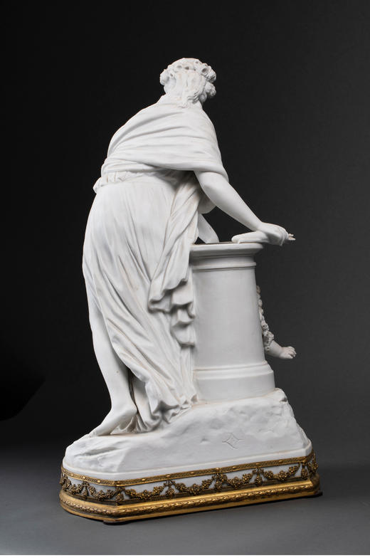 独角鹿西洋古董雕塑法国Samson瓷窑素胎瓷群雕《维纳斯与丘比特》 商品图2