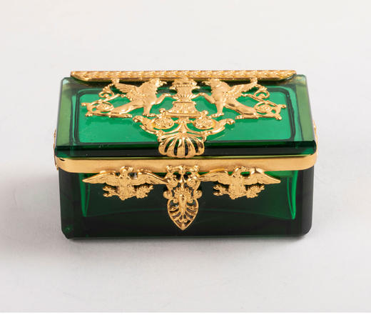 独角鹿西洋古董法国铜鎏金水晶文房套件墨水瓶火漆印章珍宝盒托盘 商品图3