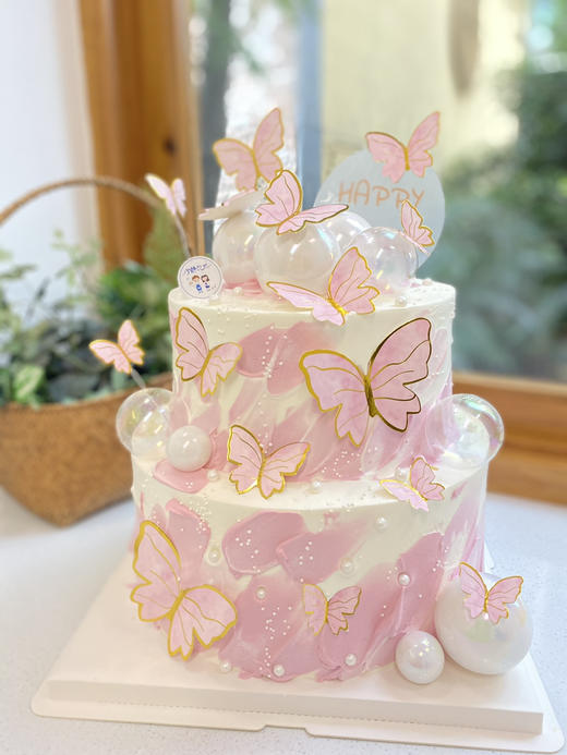 双层蝴蝶奶油蛋糕 下单前请仔细阅读商品详情 商品图0