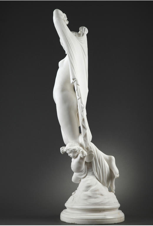 独角鹿西洋古董法国雕塑家Pradier新古典主义大理石人物雕塑晨 商品图4