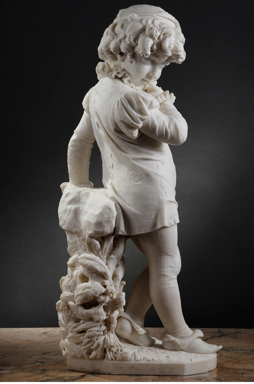 独角鹿西洋古董Q.Tempra新文艺复兴风卡拉拉大理石雕塑《小王子》 商品图2