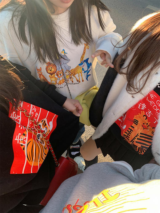 宽松韩版情侣款老虎印花新年衣服潮 商品图5