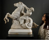 独角鹿西洋古董德国卡拉拉大理石雕塑《骑海马的男人》 商品缩略图2