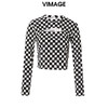  VIMAGE纬漫纪春季新款黑白棋格小上衣VA2313101 商品缩略图0