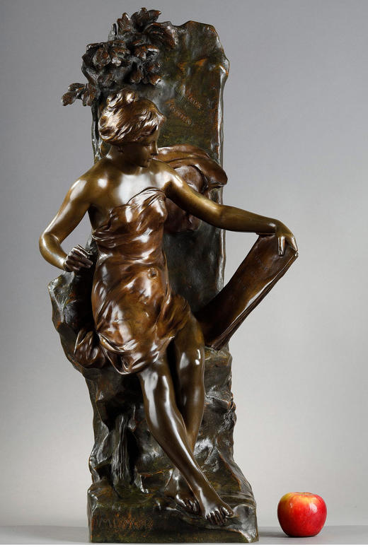 独角鹿西洋古董雕塑家E. PICAULT签名新艺术风格青铜雕塑回忆录 商品图1