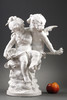 独角鹿西洋古董艺术家Auguste Moreau签名素胎瓷雕塑《丘比特们》 商品缩略图1