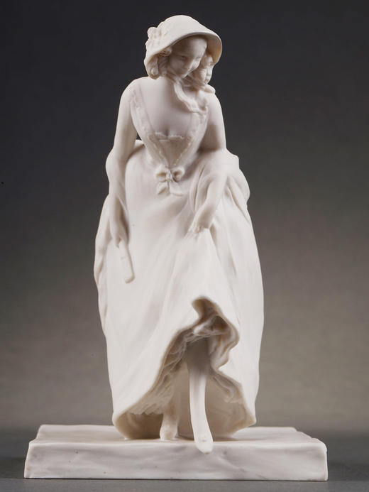独角鹿西洋古董塞弗尔雕塑家设计素胎瓷贵族淑女人物雕像一组 商品图4
